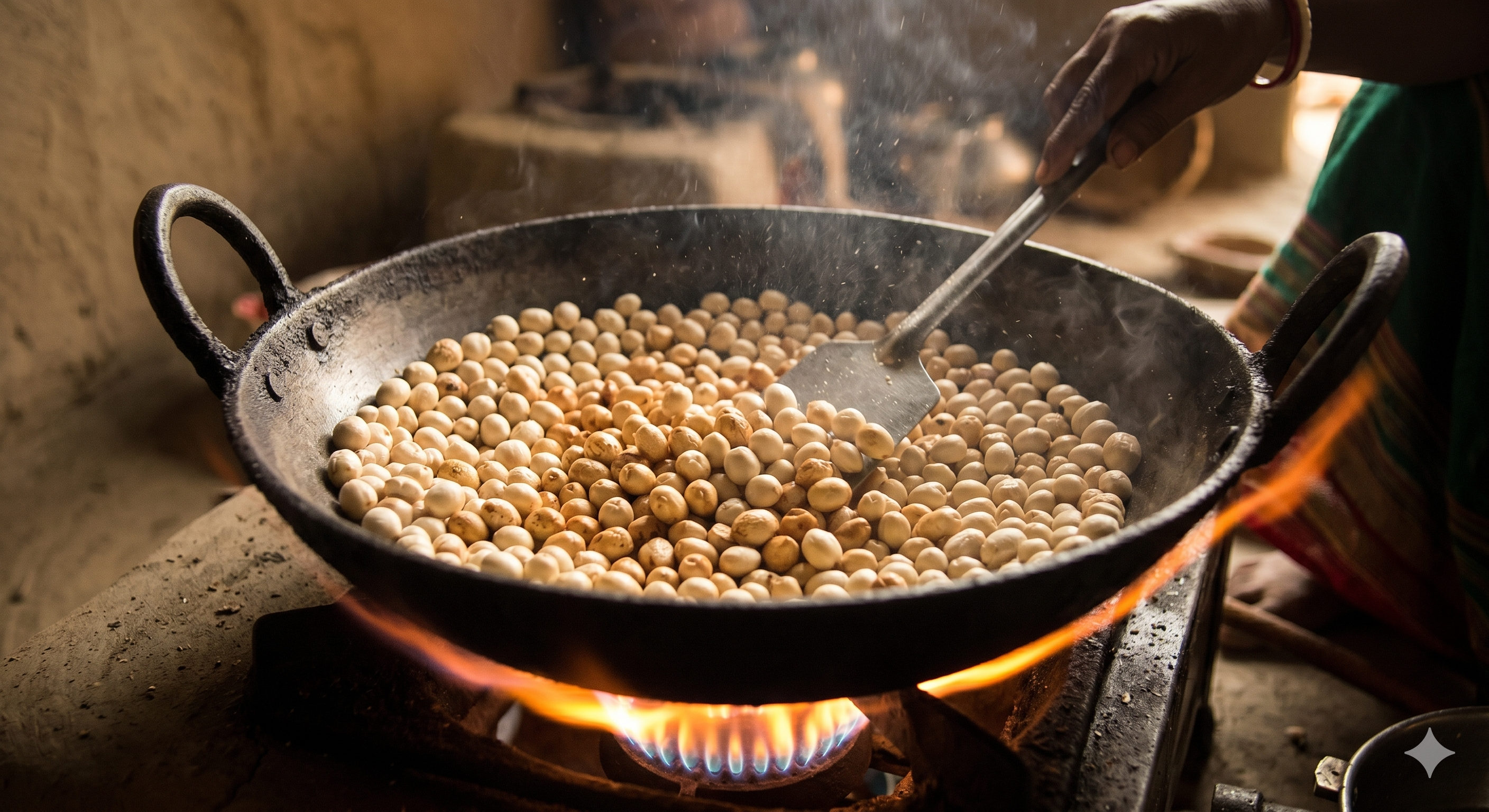 Dry-roasted, never fried.